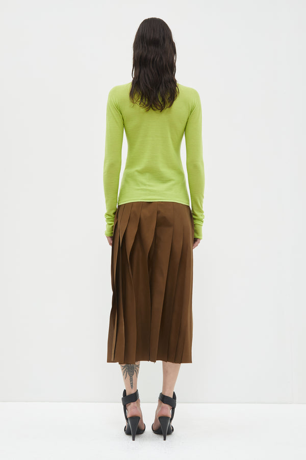 Christian Wijnants Shani Layered Strokes Skirt Tobacco