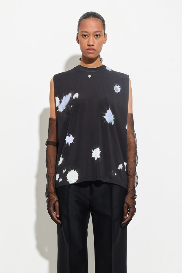 christian wijnants Tabansir Jersey Top Black Lavender Tachy