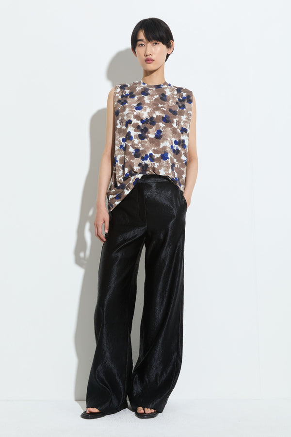 Christian Wijnants Tabansir Sleeveless Jersey Top Mole Blue Camellia