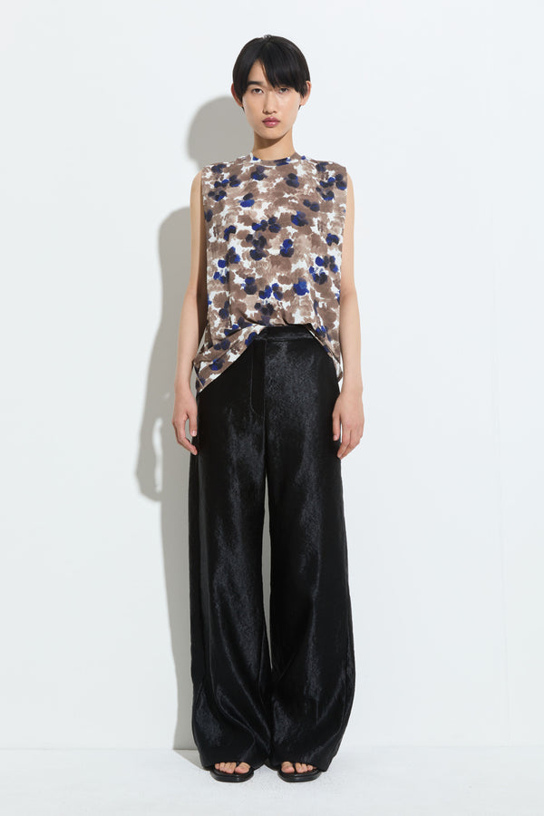 Christian Wijnants Tabansir Sleeveless Jersey Top Mole Blue Camellia