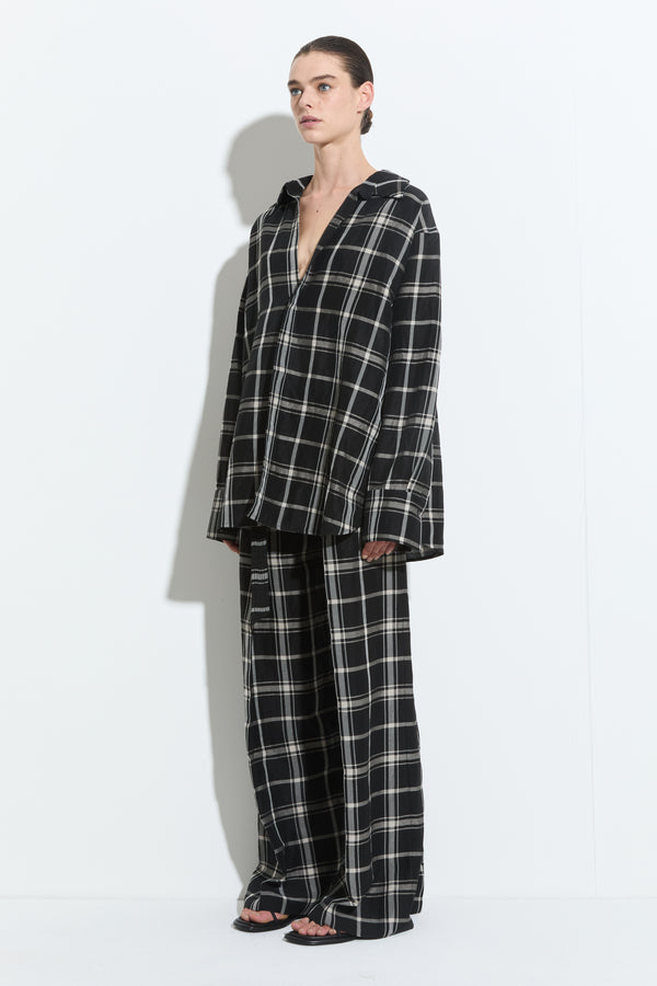 Christian Wijnants Takala Oversized Shirt Black White Check