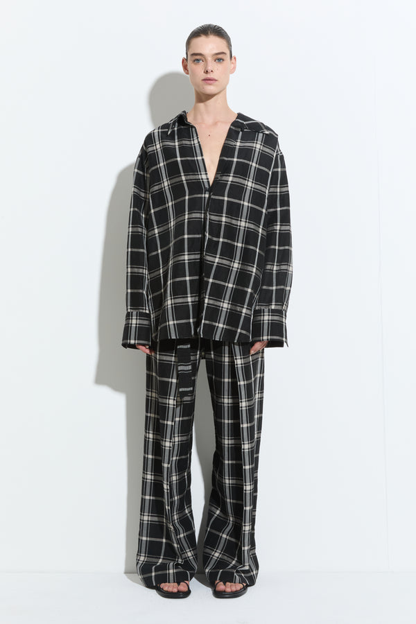 Christian Wijnants Takala Oversized Shirt Black White Check