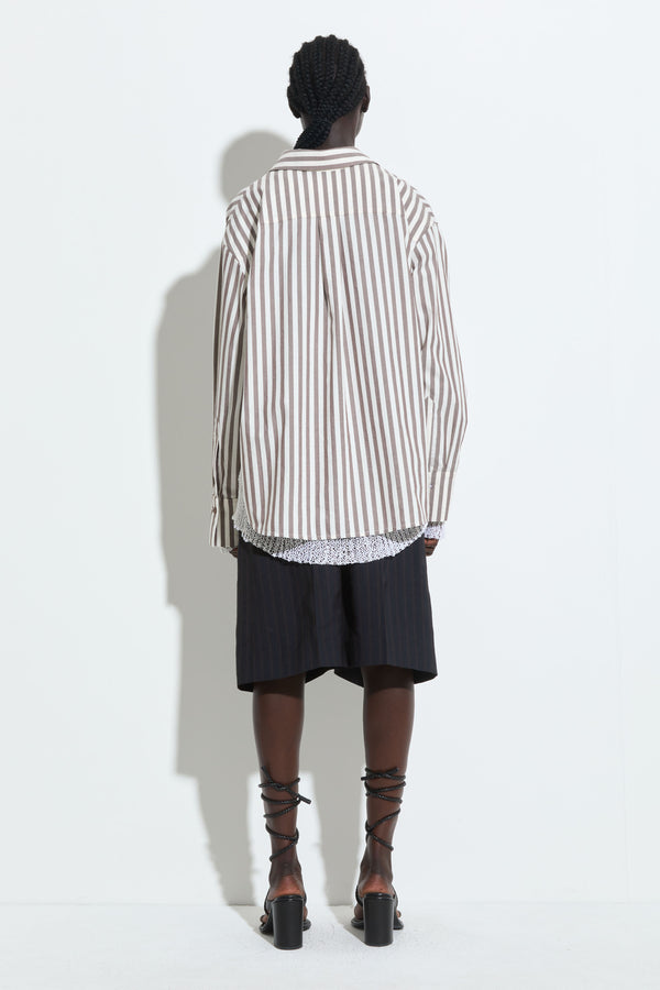Christian Wijnants Takala Oversized Shirt Brown Stripe