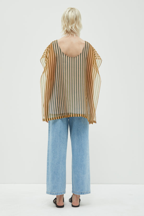 Christian Wijnants Tamati Double Layer Top Toplayer Peach Stripes