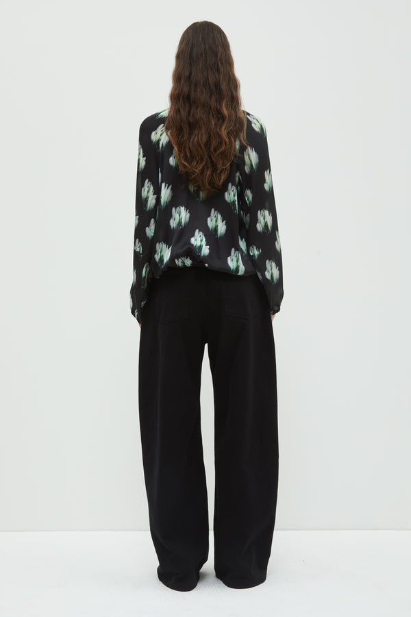 Christian Wijnants Tanawa Gathered Blouse Black Nymphaea