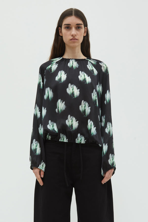 christian wijnants Tanawa Gathered Blouse Black Nymphaea