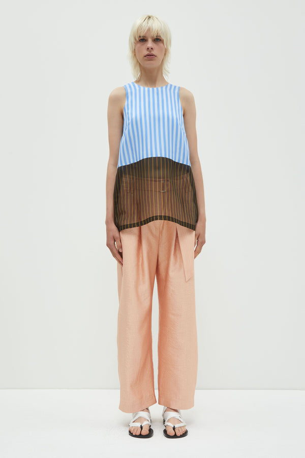 Christian Wijnants Tato Patchwork Tanktop Top Blue Stripes Big