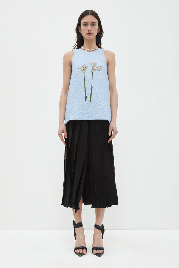 Christian Wijnants Tattia Double Layer Tanktop Soft Blue Anigo