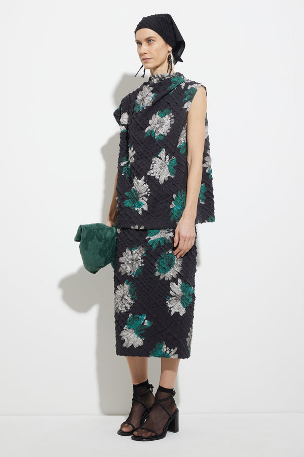 Christian Wijnants Teihos Draped Top Black Emerald Edna Big