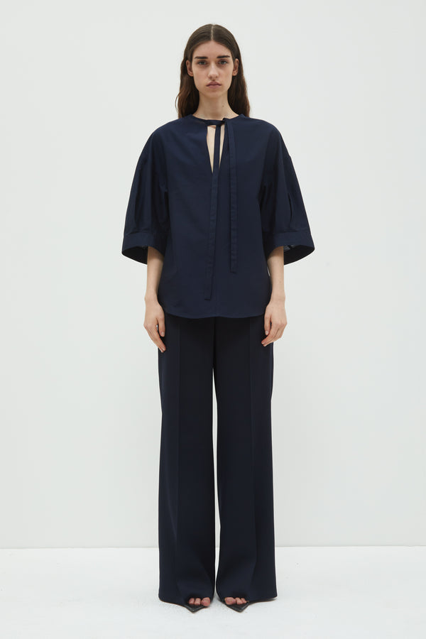 Christian Wijnants Thamani Puffed Sleeves Blouse Dark Navy