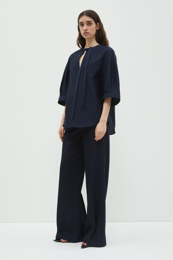 Christian Wijnants Thamani Puffed Sleeves Blouse Dark Navy