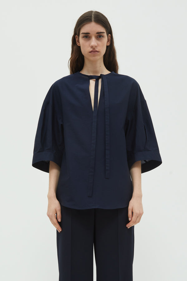 christian wijnants Thamani Puffed Sleeves Blouse Dark Navy