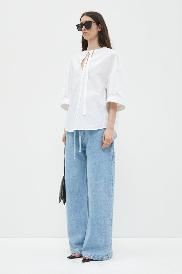 Christian Wijnants Thamani Puffed Sleeves Blouse White