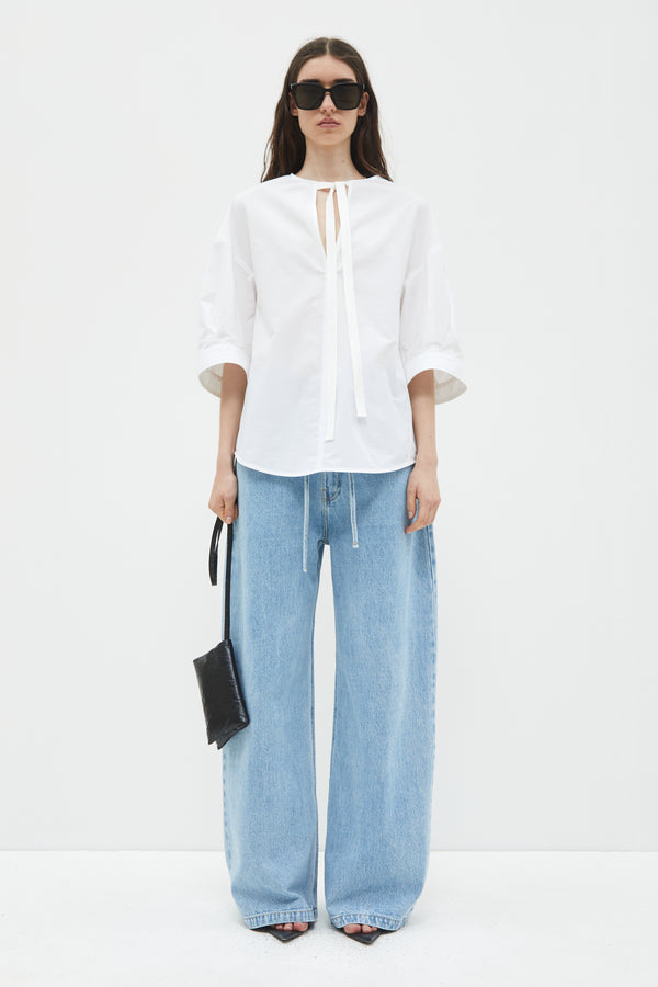 Christian Wijnants Thamani Puffed Sleeves Blouse White