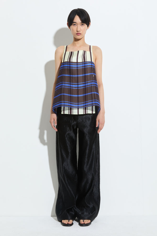 Christian Wijnants Topazio Layered Tanktop Vanilla Marrone Stripe