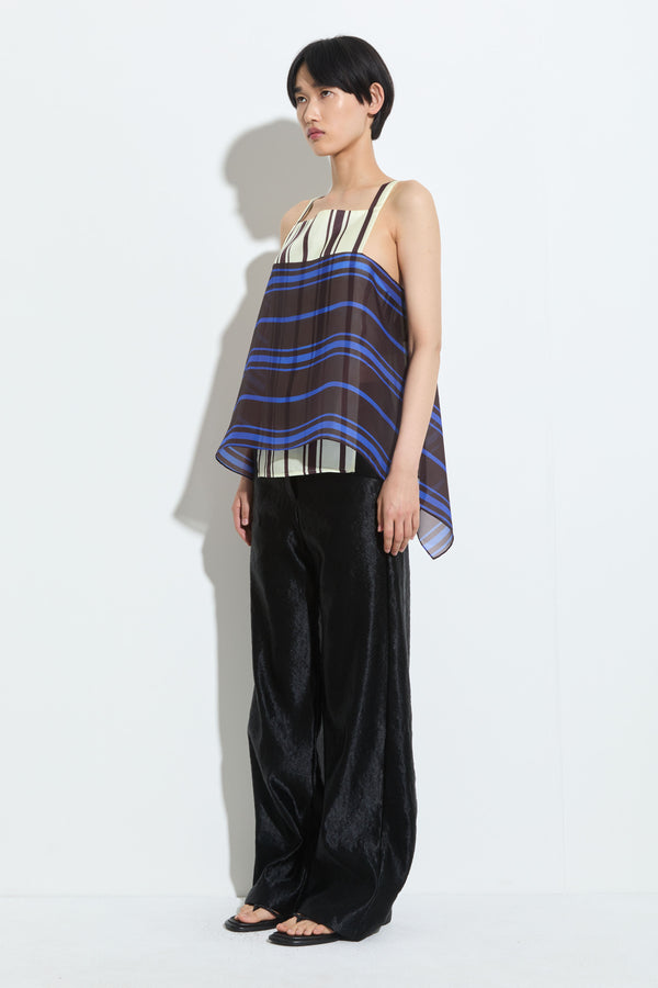 Christian Wijnants Topazio Layered Tanktop Vanilla Marrone Stripe