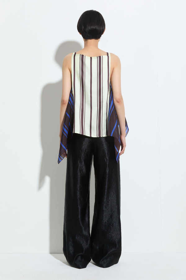 Christian Wijnants Topazio Layered Tanktop Vanilla Marrone Stripe