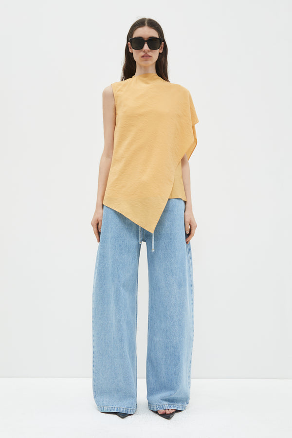 Christian Wijnants Toru Sleeveless Scarf Top Light Tangerine