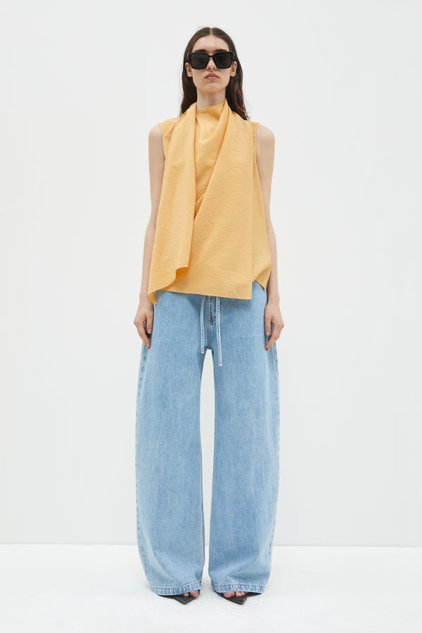 Christian Wijnants Toru Sleeveless Scarf Top Light Tangerine