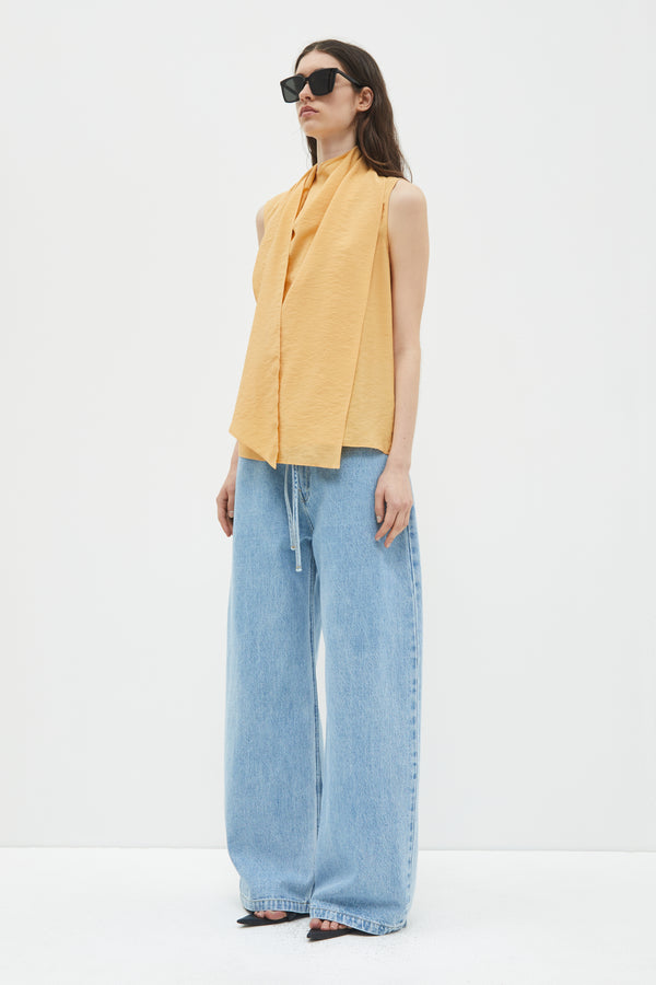 Christian Wijnants Toru Sleeveless Scarf Top Light Tangerine