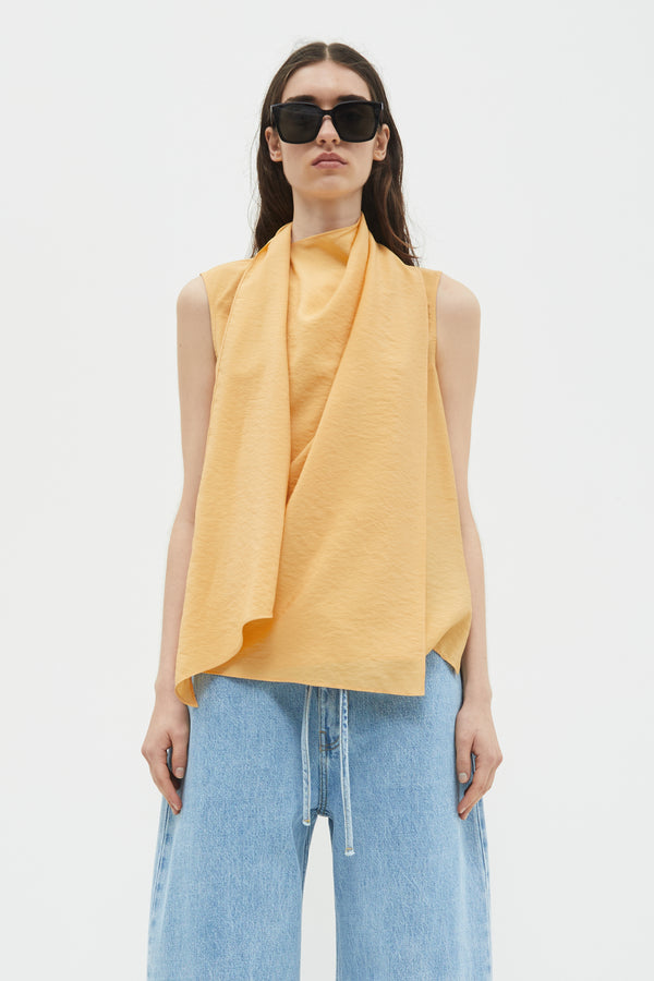 christian wijnants Toru Sleeveless Scarf Top Light Tangerine