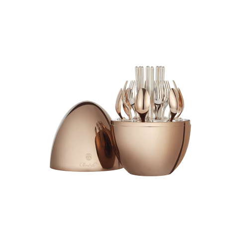 christofle 24-Piece Rose Gold Flatware Set for 6 people MOOD Asia Precious