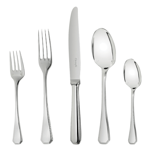 christofle 24-Piece Silver-Plated Flatware Set with Chest America