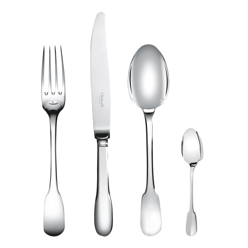 christofle 24-Piece Silver-Plated Flatware Set with Storage Box Cluny