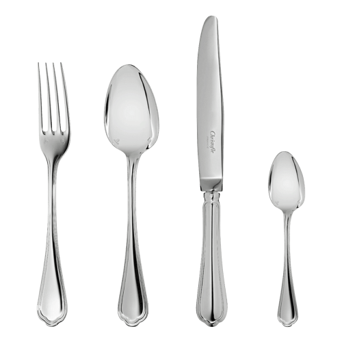 christofle 24-Piece Silver-Plated Flatware Set with Storage Box Spatours