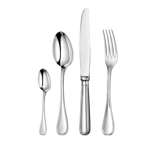 christofle 24-Piece Silver-Plated Flatware Set with Storage Box Albi
