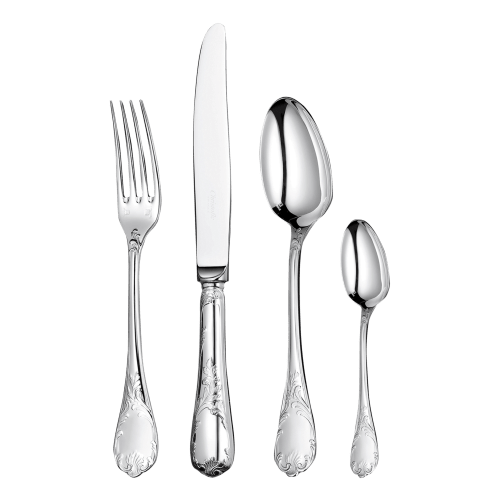 christofle 24-Piece Silver-Plated Flatware Set with Storage Box Marly