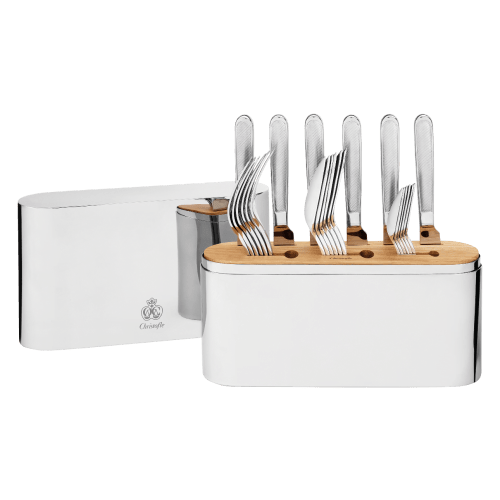 christofle 24-Piece Stainless Steel Flatware Set Concorde
