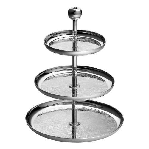 christofle 3-Tier Silver-Plated Dessert Stand Jardin d'Eden