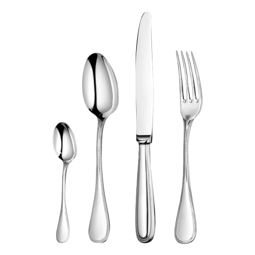 christofle 30-Piece Silver-Plated Flatware Set with Chest Perles