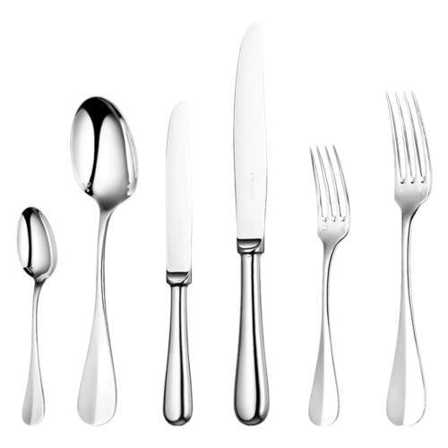 christofle 36-Piece Silver-Plated Flatware Set with Free Storage Box Fidelio