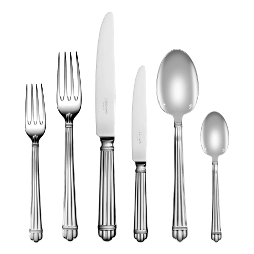christofle 36-Piece Silver-Plated Flatware Set with Storage Box Aria