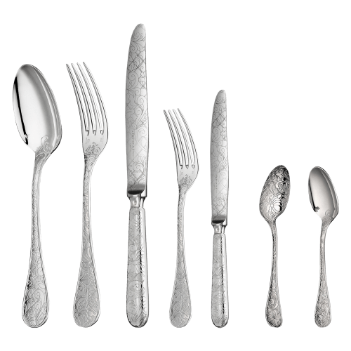 christofle 36-Piece Silver-Plated Flatware Set with Storage Box Jardin d'Eden