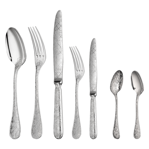 christofle 36-Piece Sterling Silver Flatware Set with Storage Box Jardin d'Eden