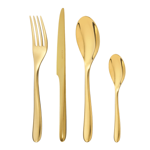christofle 4-Piece Gold Stainless Steel Flatware Set L'Âme de Christofle
