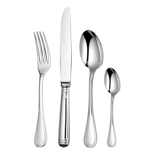 christofle 4-Piece Silver Plated Flatware Set Malmaison
