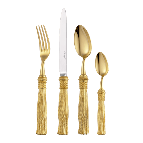 christofle 4-piece Silver-plated Gilded Individual place settings Pompon