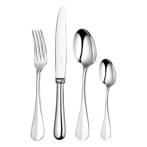 christofle 48-Piece Silver-Plated Flatware Set for 12 people with Storage Box Fidelio