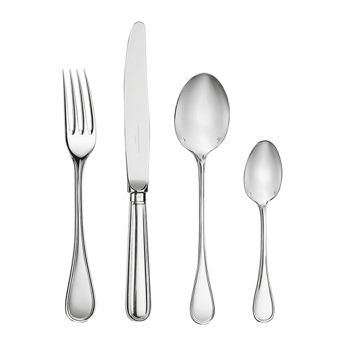 christofle 48-Piece Silver Plated Flatware Set with Storage Box Albi