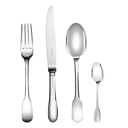 christofle 48 Piece Silver-Plated Flatware Set with Storage Box Cluny