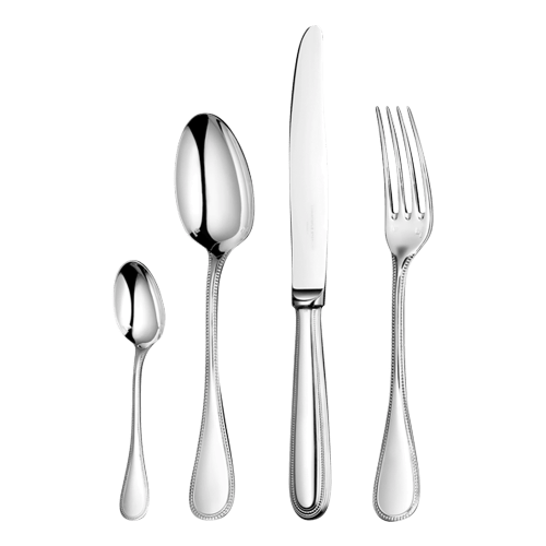 christofle 75-Piece Silver-Plated Flatware Set with chest Perles