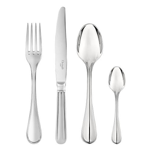 christofle 75-Piece Stainless Steel Flatware Set with Chest Albi