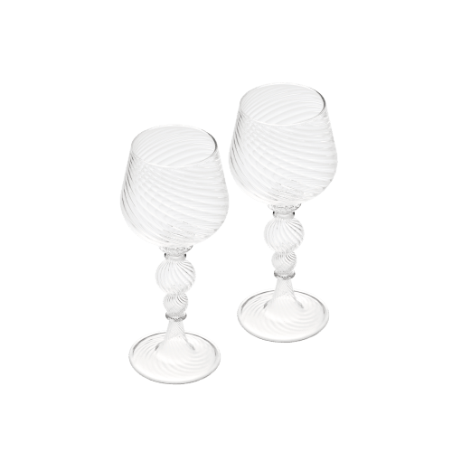 christofle Blown Glass White Wine Glass Set Tourbillon