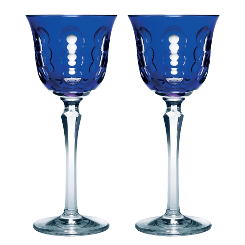 christofle Blue Crystal White Wine Glass - Set of 2 Kawali