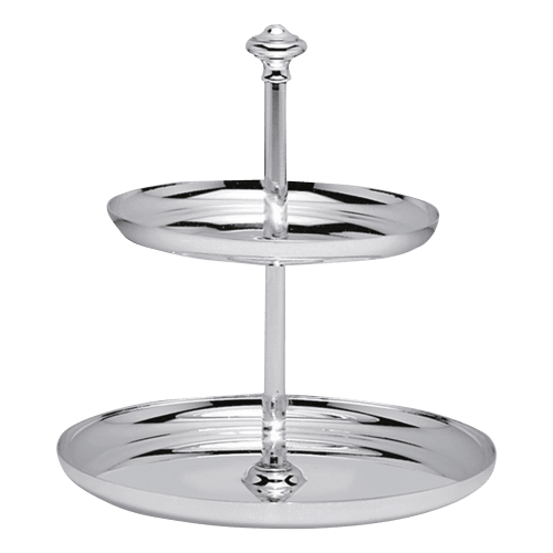 christofle 2-Tier Silver-Plated Pastry Stand Albi