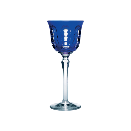 christofle Blue Crystal Wine Glass Kawali